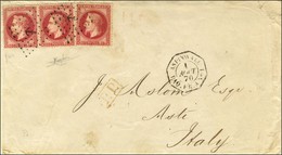 Ancre / N° 32 (3, 1 Ex. Infime Def) Càd Octo ASPINWALL / PAQ.FR.A N° 1 Du 1 AOUT 70 Sur Lettre 2 Ports Avec Texte Daté D - 1863-1870 Napoléon III. Laure