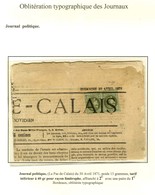 Oblitération Typo / N° 39 Paire Sur Journal Politique LE PAS DE CALAIS Daté Du Dimanche 30 Avril 1871. - TB / SUP. - R. - 1870 Ausgabe Bordeaux