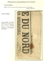 Oblitération Typo / N° 40 Bdf Et Superbes Marges Sur Journal Politique LA FRANCE DU NORD Daté Du Mercredi 25 Janvier 187 - 1870 Ausgabe Bordeaux
