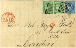 GC 532 / N° 42 (2) + 46 (les 3 Ex Belles Marges) Càd T 17 BORDEAUX (32) Sur Lettre Pour Londres. 1871. Bel Affranchissem - 1870 Bordeaux Printing