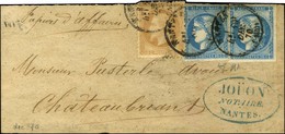 Càd T 16 NANTES (42) / N° 28 Pd + N° 45 (2) Sur Bande De Papiers D'affaires. 1870. - TB. - 1870 Emisión De Bordeaux