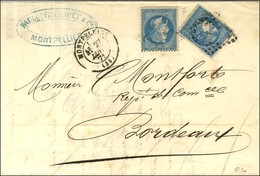 GC 2502 / N° 29 + 45 Bleu Foncé, Belles Marges Càd T 17 MONTPELLIER (33). 1871. - TB / SUP. - R. - 1870 Emisión De Bordeaux
