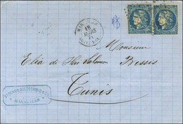 GC 5055 (Philippeville) / N° 46 (2) Càd MARSEILLE / BOÎTE MOBILE Sur Lettre Pour Tunis, Au Verso Càd De Passage BÔNE Et  - 1870 Emisión De Bordeaux