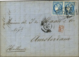 GC 532 / N° 46 Paire Càd T 17 BORDEAUX (32) Sur Lettre Pour Amsterdam. 1871. - TB. - 1870 Emisión De Bordeaux