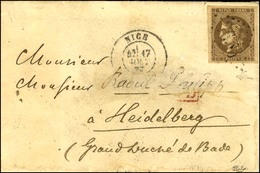 GC 2656 / N° 47 Belles Marges Càd T 17 NICE Sur Lettre Pour Le Grand Duché De Bade. 1871. - TB. - R. - 1870 Emisión De Bordeaux