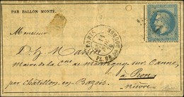 Etoile 1 / N° 29 Càd PARIS / PL. DE LA BOURSE 11 NOV. 70 Sur Gazette Des Absents N° 6 Pour Montigny Sur Canne à Pron Par - Guerra Del 1870