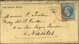 Càd Rouge PARIS (SC) 12 NOV. 70 / N° 29 Sur Gazette Des Absents N° 7 + Supplèment Pour Nantes. Au Recto, Càd De Passage  - Krieg 1870