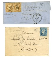 Lot De 2 Lettres Oblitérées GC 2971 Càd PONTGOUIN (T 22 1865 Et T 24 1872). - TB. - Other & Unclassified