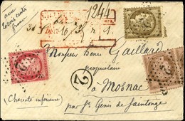 Etoile 2 / N° 53 (au Verso) + N° 56 + 57 + 58 (paire, 1 Ex Pli), Au Recto Descriptif Rouge De Chargement Sur Lettre Char - Sonstige & Ohne Zuordnung