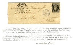 Grille / N° 3 Càd T 14 LES-ABRETS (37) Sur Lettre Avec Texte Daté D'Aoste Le 13 Février 1850 Pour Grenoble. Au Recto Et  - Otros & Sin Clasificación