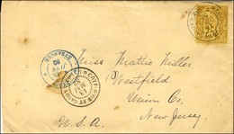 Càd COTE-D'OR ET GABON / GABON / Col. Gen. N° 53 (infime Def) Sur Lettre Avec Texte Adressée Aux Etats Unis. Au Recto, C - Schiffspost