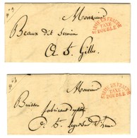 Lot De 2 Lettres Transmises En Fraude Datées Toutes Deux De Château-Chinon Le 20 Juin 1842 Adressées à St Gilles Portant - Otros & Sin Clasificación
