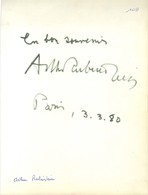 RUBINSTEIN Arthur (1887-1982), Pianiste Polonais Naturalisé Américain. - Other & Unclassified