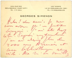 SIMENON Georges (1903-1989), écrivain Belge. - Altri & Non Classificati