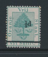 ORANGE, 1882 0.5d On 5/- Superb Light MM, Cat £25 - État Libre D'Orange (1868-1909)