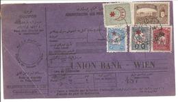 Récepisse. Constantinopel>Union Bank Wien - Storia Postale