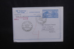 BELGIQUE - Aérogramme De Bruxelles Pour Palma De Mallorca En 1956 Par 1er Vol - L 54048 - Aerogramas