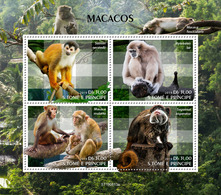 S.Tome&Principe. 2019 Monkeys. (0813a) OFFICIAL ISSUE - Monkeys