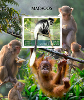 S.Tome&Principe. 2019 Monkeys. (0813b) OFFICIAL ISSUE - Monkeys