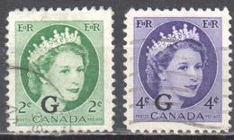 Canada 1955 - Official Stamps - Mi.O44-45 - Used - Sovraccarichi