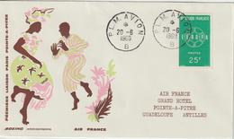 France 1960 Première Liaison Air France Paris Pointe à Pitre - First Flight Covers