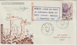 France 1960 Première Liaison Air France Paris Dakar Abidjan - Premiers Vols