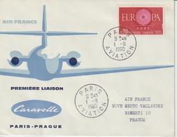 France 1960 Première Liaison Air France Paris Prague - Primi Voli
