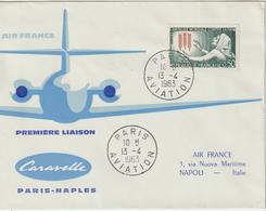 France 1963 Première Liaison Air France Paris Naples - First Flight Covers