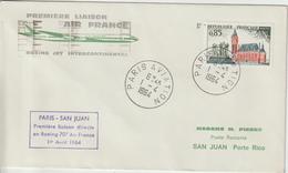 France 1964 Première Liaison Air France Paris San Juan - First Flight Covers