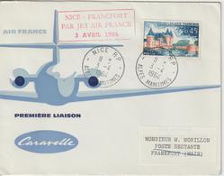 France 1964 Première Liaison Air France Nice Francfort - Erst- U. Sonderflugbriefe