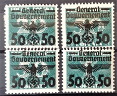 GENERALGOUVERNEMENT 1940 - MLH - Mi 35, 37, 38, 39 - Besetzungen 1938-45