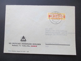 DDR 1959 Wertstreifen Für Den ZKD Umschlag VEB Deutsches Hydrierwerk Rodleben Stempel Rosslau (Elbe) - Aschersleben - Cartas & Documentos