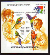 BULGARIA \ BULGARIE - 1999 - W.Philatelic Ex./Birds - Parrots - Bl- MNH - Blokken & Velletjes