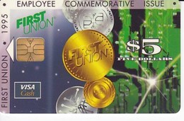 First Union Visa Cash Card, Employee Commemrative Issue 5$ Facevalue - Other & Unclassified