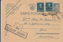 WW2, CENSORED BUCHAREST NR 542/B2,  KING MICHAEL PC STATIONERY, ENTIER POSTAL, 1943, ROMANIA - Lettres 2ème Guerre Mondiale