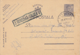 WW2, CENSORED TULCEA NR 3,  KING MICHAEL PC STATIONERY, ENTIER POSTAL, 1943, ROMANIA - World War 2 Letters