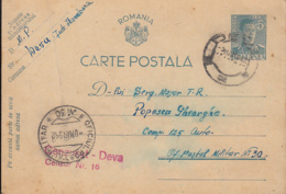 WW2, CENSORED DEVA NR 16,  KING MICHAEL PC STATIONERY, ENTIER POSTAL, 1942, ROMANIA - 2. Weltkrieg (Briefe)