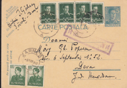 WW2, CENSORED BRASOV NR 14, KING MICHAEL PC STATIONERY, ENTIER POSTAL, 1943, ROMANIA - 2. Weltkrieg (Briefe)