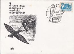 BIRDS, BARN SWALLOW, SPECIAL COVER, 1994, ROMANIA - Hirondelles