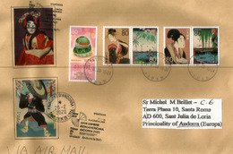 Kabuki: Classical Japanese Dance-drama Theatre.,stamps On Letter Sent To Andorra , With Arrival Postmarks - Briefe U. Dokumente