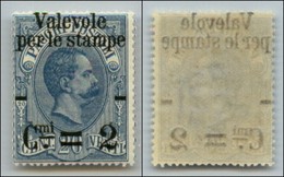 REGNO - POSTA ORDINARIA - 1890 – 2 Cent Su 20 Cent (51aab) Con Soprastampa In Alto – Gomma Integra - Cert. AG (1.500) - Otros & Sin Clasificación