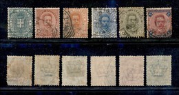 REGNO - POSTA ORDINARIA - 1891/96 - Stemma O Effige (59/64) - Serie Completa Di 6 Valori Usati (425) - Altri & Non Classificati