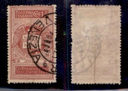 REGNO - POSTA ORDINARIA - 1921 - 15 Cent Dante (116B - Rosa Brunastro) Usato - Cert. AG (4.500) - Altri & Non Classificati