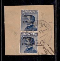 OCCUPAZIONI I GUERRA MONDIALE - VENEZIA GIULIA - 1918 - 25 Cent (24a) - Coppia Verticale Con Soprastampe Capovolte Usata - Altri & Non Classificati