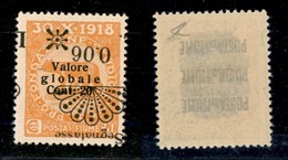 OCCUPAZIONI I GUERRA MONDIALE - FIUME - 1921 - Segnatasse - 0,06 Lire Su 20 Cent (28db) Con Soprastampa Capovolta Sposta - Altri & Non Classificati