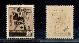 OCCUPAZIONI II GUERRA MONDIALE - OCCUPAZIONE JUGOSLAVA - TRIESTE - 1945 - 1 Lira Su 30 Cent (12) Filigrana Corona - Gomm - Otros & Sin Clasificación