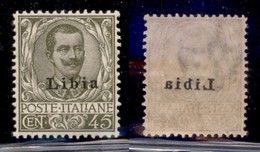 COLONIE - LIBIA - 1917 - 45 Cent Floreale (18d) - Decalco - Gomma Integra (260) - Altri & Non Classificati