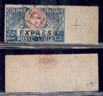 COLONIE - LIBIA - 1921 - 30 Cent Espressi (3f) Non Dentellato - Bordo Foglio - Tripoli Molo 10.7.25 - Diena (550+) - Altri & Non Classificati