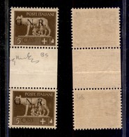 RSI - G.N.R. BRESCIA - 1943 - 5 Cent (470/I) - Coppia Verticale Con Interspazio Al Centro - Gomma Integra - Chiavarello - Altri & Non Classificati