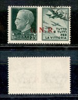 RSI - G.N.R. BRESCIA - Propaganda Di Guerra - 1943 - 25 Cent Aviazione (15/Ieh) Usato - Punto Piccolo Dopo N E R (pos. 6 - Altri & Non Classificati